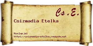 Csizmadia Etelka névjegykártya