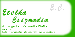 etelka csizmadia business card